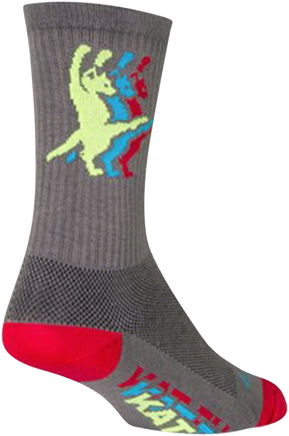 SockGuy Crew Kat-Fu Socks - 6 inch, Gray, Small/Medium