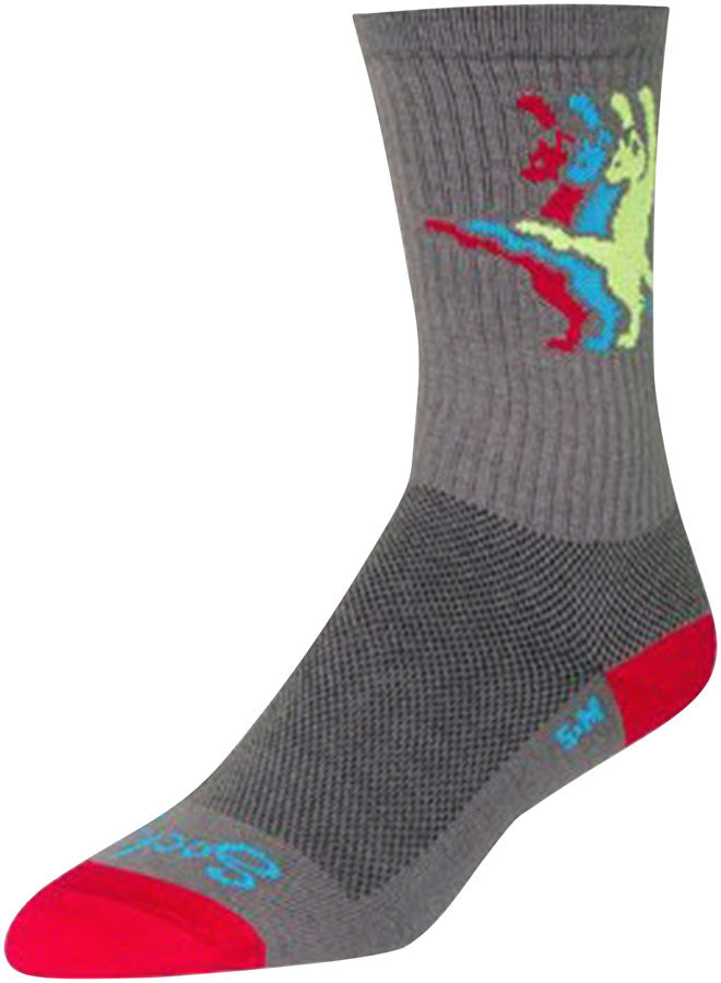 SockGuy Crew Kat-Fu Socks - 6 inch, Gray, Small/Medium