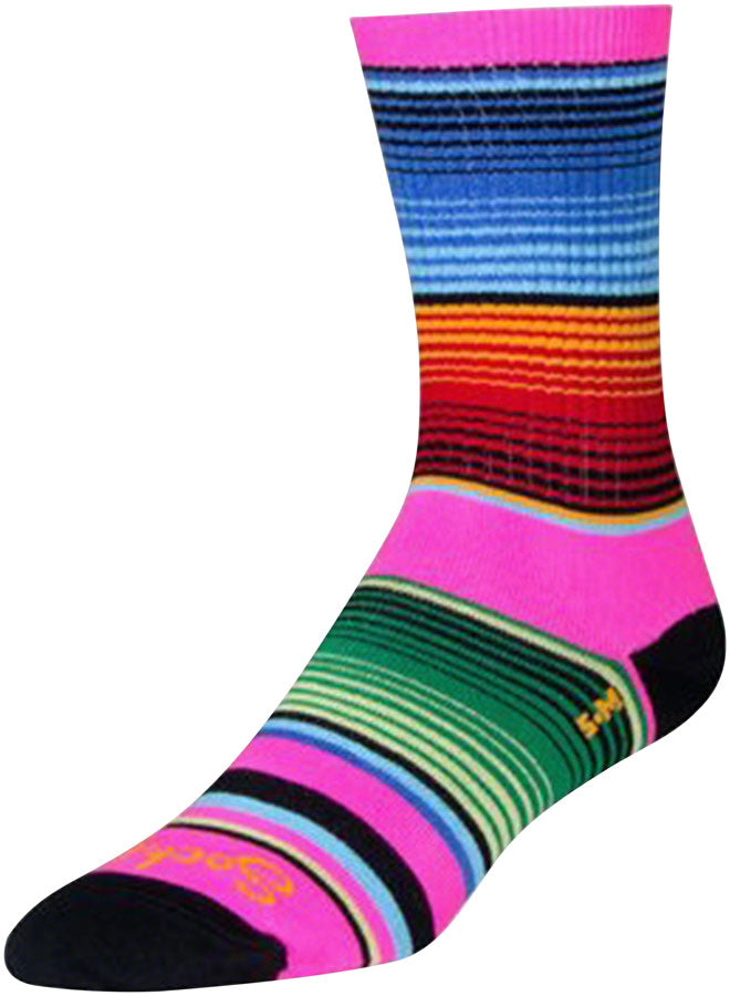SockGuy Crew Siesta Socks - 6 inch, Pink/Multi-Color, Large/X-Large