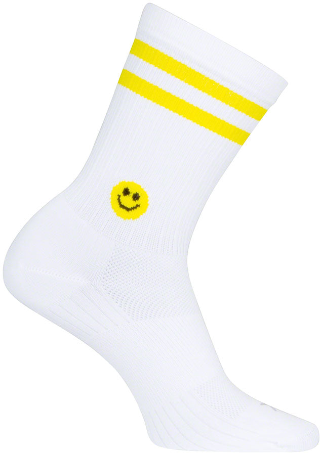 SockGuy SGX Smiley Socks - 6 inch, White/Yellow, Large/X-Large