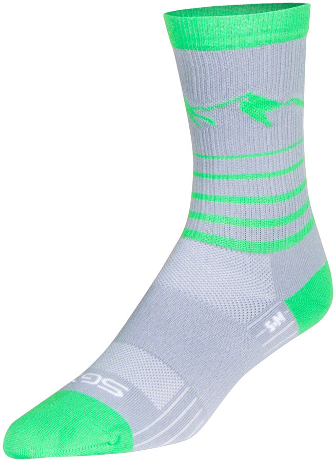 SockGuy SGX Peaks Socks - 6 inch, Gray/Green, Small/Medium