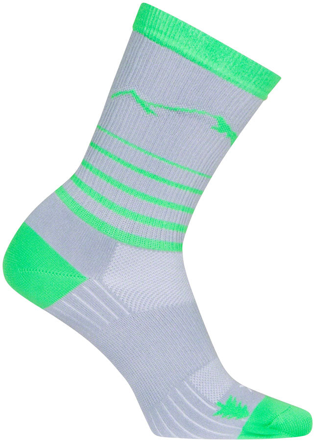 SockGuy SGX Peaks Socks - 6 inch, Gray/Green, Small/Medium