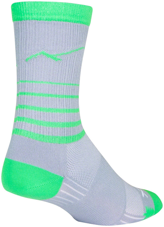 SockGuy SGX Peaks Socks - 6 inch, Gray/Green, Large/X-Large
