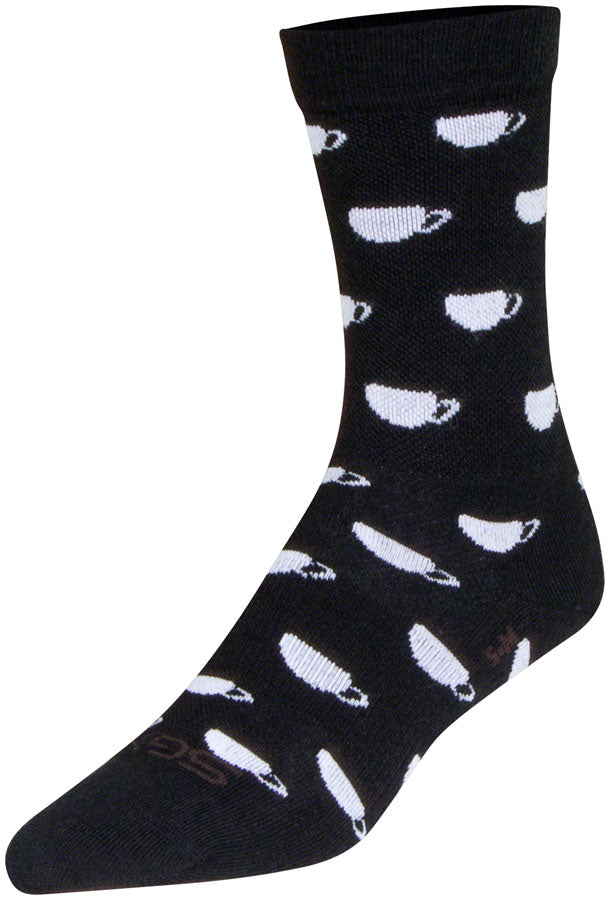 SockGuy SGX Wool Mugs Socks - 6 inch, Black/White, Small/Medium
