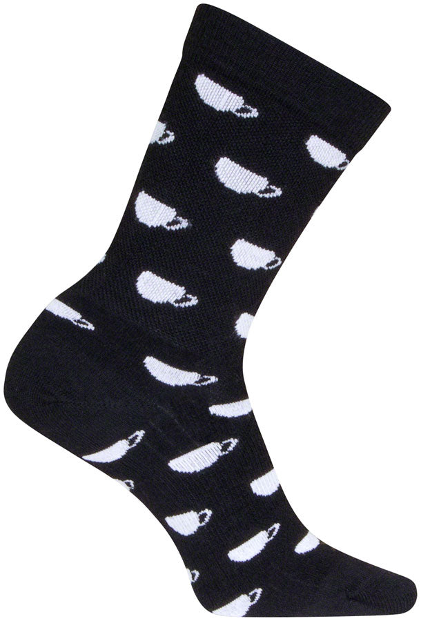 SockGuy SGX Wool Mugs Socks - 6 inch, Black/White, Small/Medium