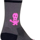 SockGuy SGX Skull and Bones Socks - 6 inch, Gray/Black/Pink, Small/Medium