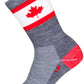 SockGuy Oh Canada Wool Socks - 6 inch, Gray/Red/White, Large/X-Large