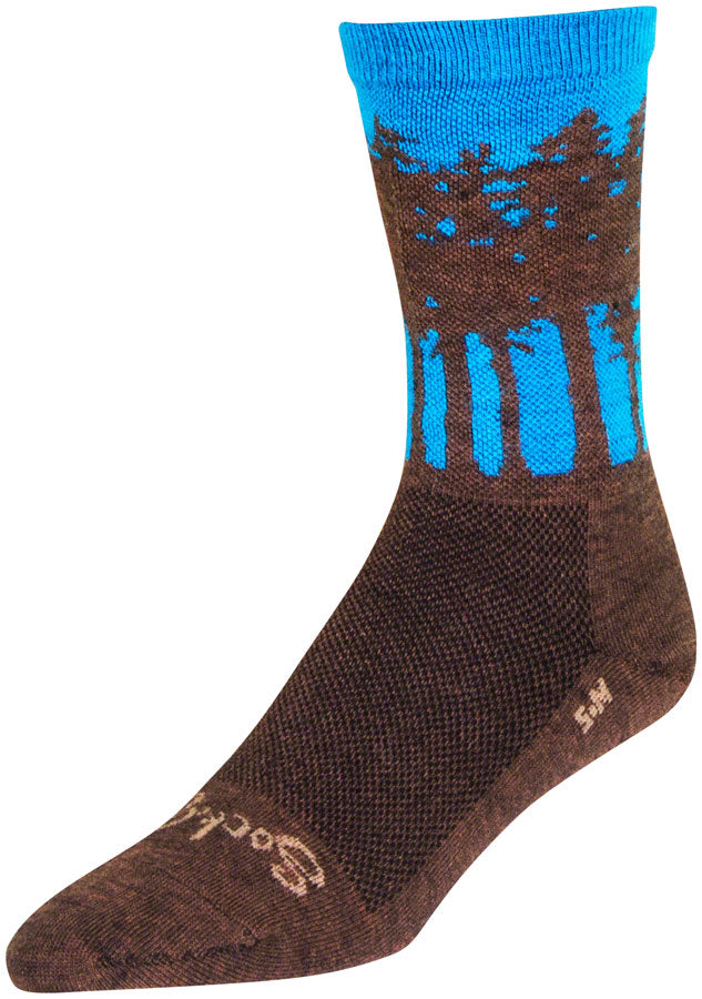 SockGuy Treeline Wool Socks - 6 inch, Brown/Blue, Large/X-Large
