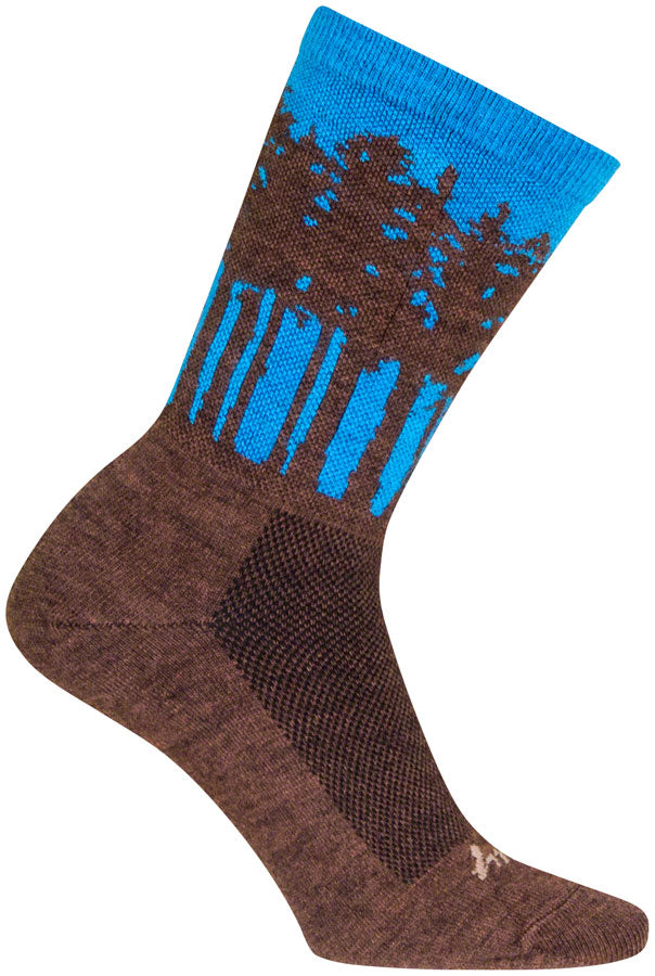 SockGuy Treeline Wool Socks - 6 inch, Brown/Blue, Large/X-Large