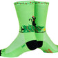 SockGuy Merry Catmas Crew Socks - 6 inch, Green/Black, Small/Medium
