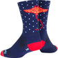 SockGuy Ray Crew Socks - 6 inch, Blue/Orange/Red, Large/X-Large
