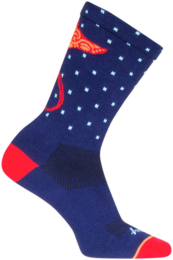 SockGuy Ray Crew Socks - 6 inch, Blue/Orange/Red, Large/X-Large