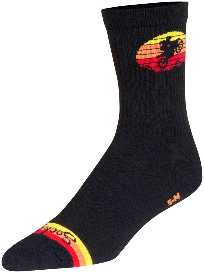 SockGuy Moto Crew Socks - 6 inch, Black/Multi, Small/Medium