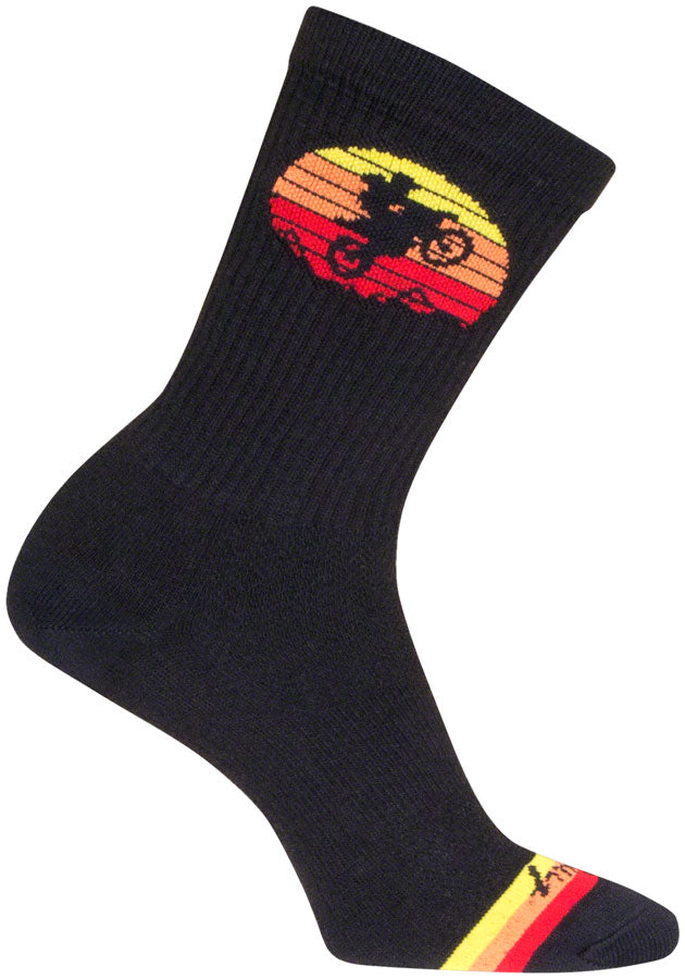 SockGuy Moto Crew Socks - 6 inch, Black/Multi, Small/Medium