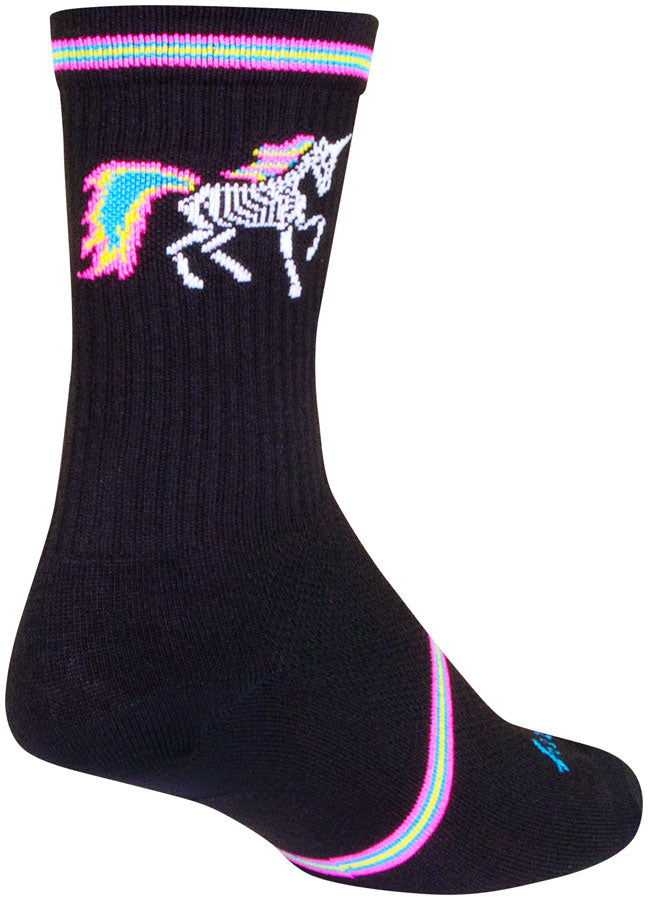 SockGuy Dark Magic Crew Socks - 6 inch, Black/Multi, Small/Medium