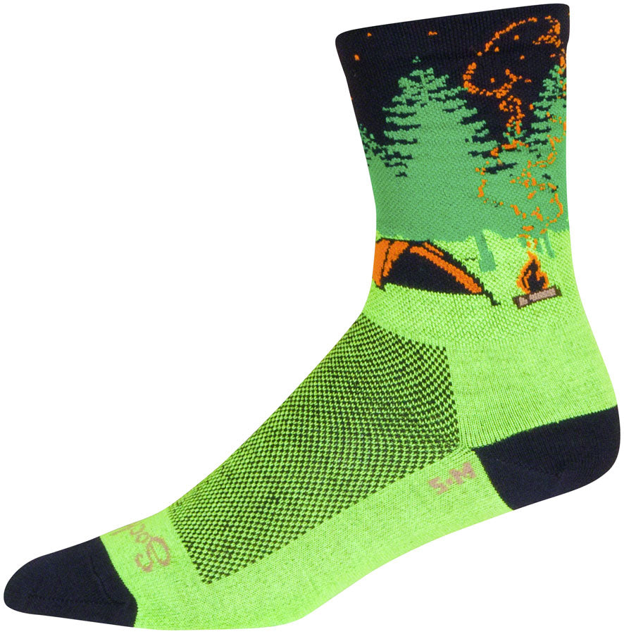 SockGuy Off the Grid Crew Socks - 6 inch, Green/Black/Brown, Large/X-Large