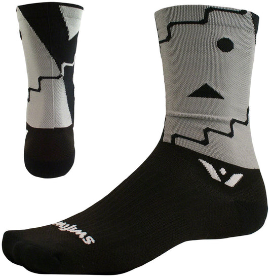 Swiftwick Vision Six Abstract Sock - 6 inch, Black, Small