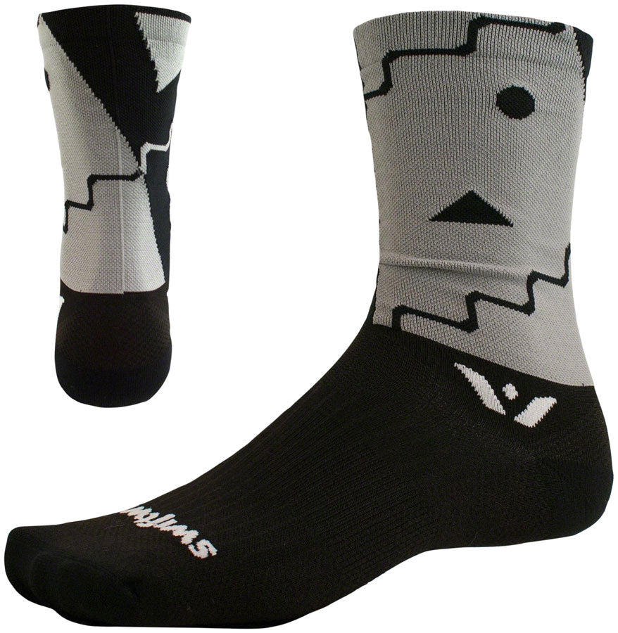 Swiftwick Vision Six Abstract Sock - 6 inch, Black, Medium