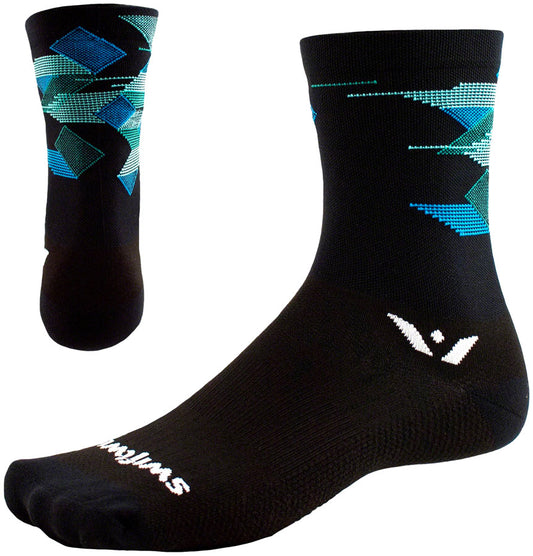 Swiftwick Vision Six Cubic Sock - 6 inch, Black, Small