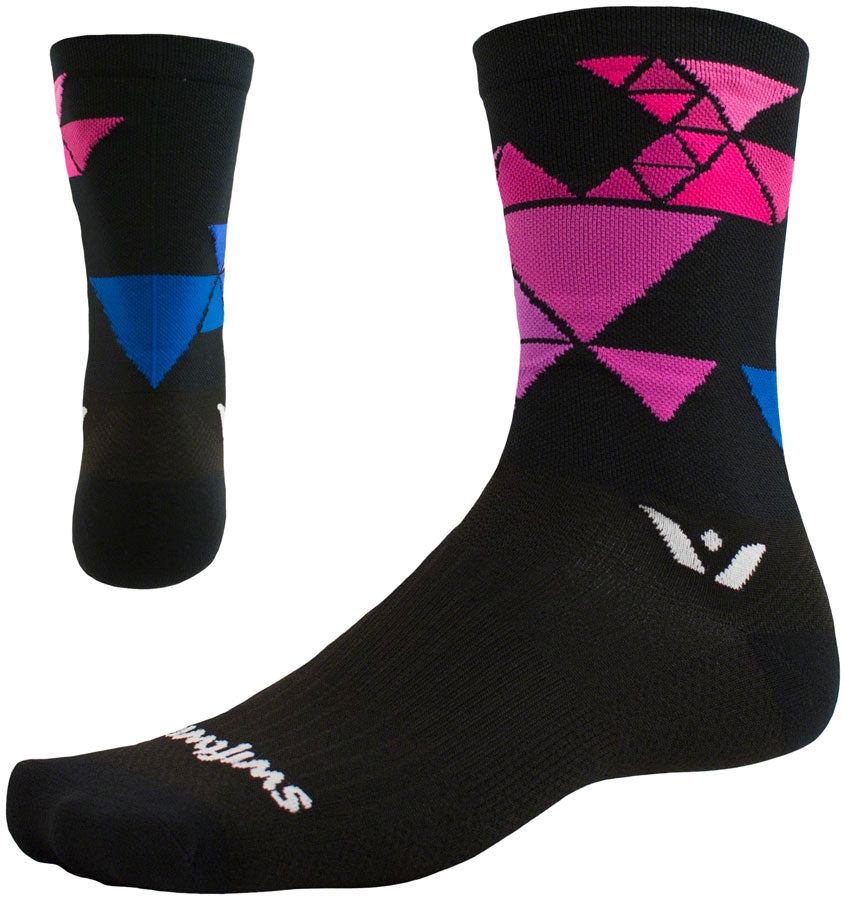 Swiftwick Vision Six Geometric Sock - 6 inch, Black, Large