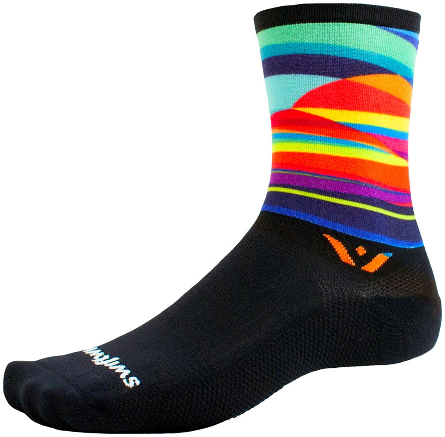 Swiftwick Vision Six Impression Socks - 6 inch, Sunrise, Small