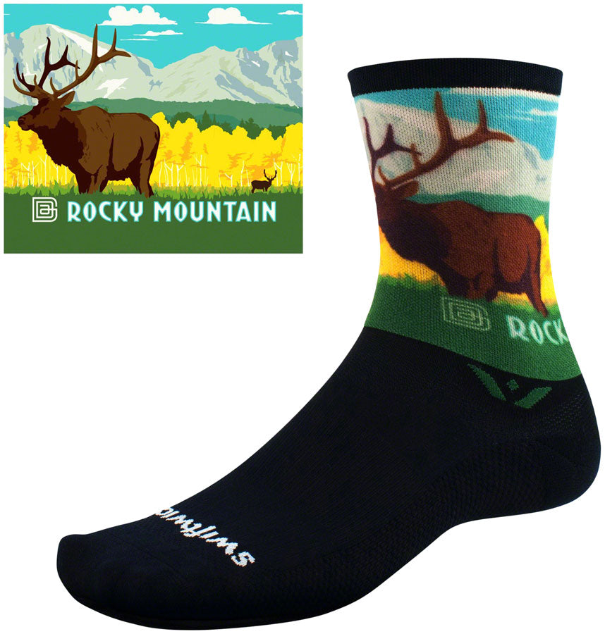 Swiftwick Vision Six Impression National Park Socks - 6 inch, Rocky Mountains, X-Large