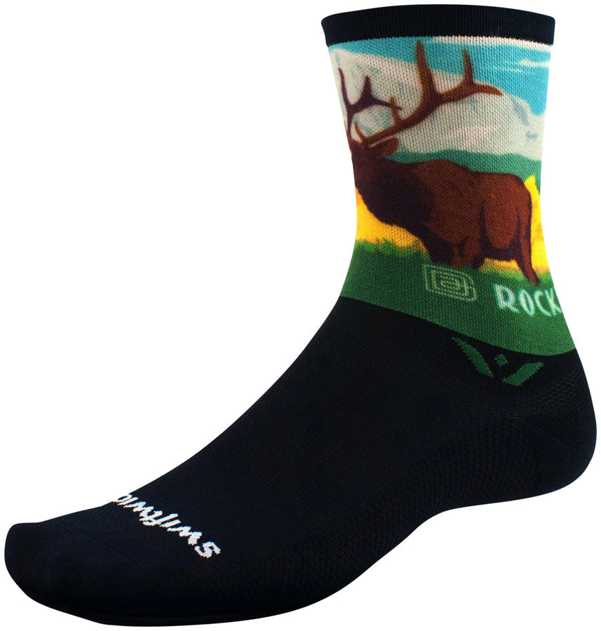 Swiftwick Vision Six Impression National Park Socks - 6 inch, Rocky Mountains, Small