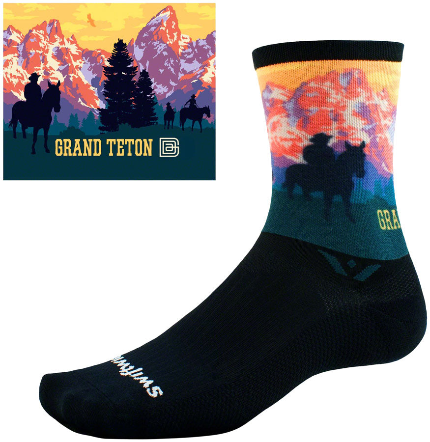 Swiftwick Vision Six Impression National Park Socks - 6 inch, Grand Teton, Large