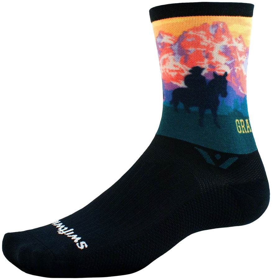 Swiftwick Vision Six Impression National Park Socks - 6 inch, Grand Teton, Large