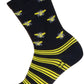 SockGuy Buzz Crew Socks - 6 inch, Black/Yellow, Small/Medium