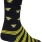 SockGuy Buzz Crew Socks - 6 inch, Black/Yellow, Small/Medium