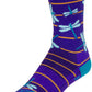 SockGuy Dragonflies Crew Socks - 6 inch, Purple/Blue/Orange, Large/X-Large