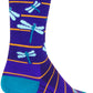 SockGuy Dragonflies Crew Socks - 6 inch, Purple/Blue/Orange, Small/Medium