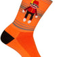 SockGuy Funky Monkey Crew Socks - 6 inch, Orange/Red/Brown, Small/Medium