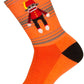 SockGuy Funky Monkey Crew Socks - 6 inch, Orange/Red/Brown, Small/Medium