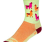 SockGuy Mo' Llamas Crew Socks - 6 inch, Green/Pink/Orange, Large/X-Large
