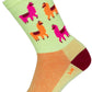 SockGuy Mo' Llamas Crew Socks - 6 inch, Green/Pink/Orange, Large/X-Large