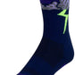 SockGuy Thunder Crew Socks - 6 inch, Navy/Purple/Green, Small/Medium