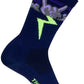 SockGuy Thunder Crew Socks - 6 inch, Navy/Purple/Green, Small/Medium