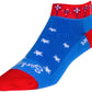 SockGuy Pinwheel Classic Low Socks - 1 inch, Red/White/Blue, Women's, Small/Medium