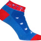 SockGuy Pinwheel Classic Low Socks - 1 inch, Red/White/Blue, Women's, Small/Medium