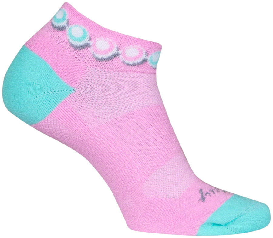 SockGuy Channel Air Pearls Classic Low Socks - 1 inch, Pink/Blue, Women's, Small/Medium
