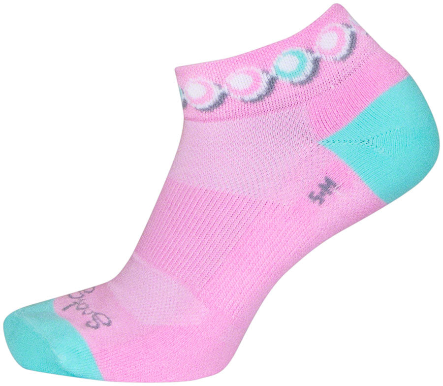 SockGuy Channel Air Pearls Classic Low Socks - 1 inch, Pink/Blue, Women's, Small/Medium