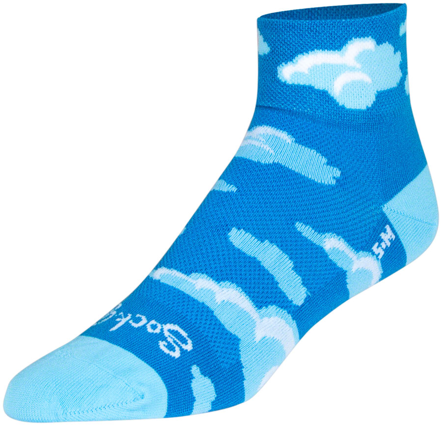 SockGuy Cloudy Classic Low Socks - 2 inch, Blue, Women's, Small/Medium