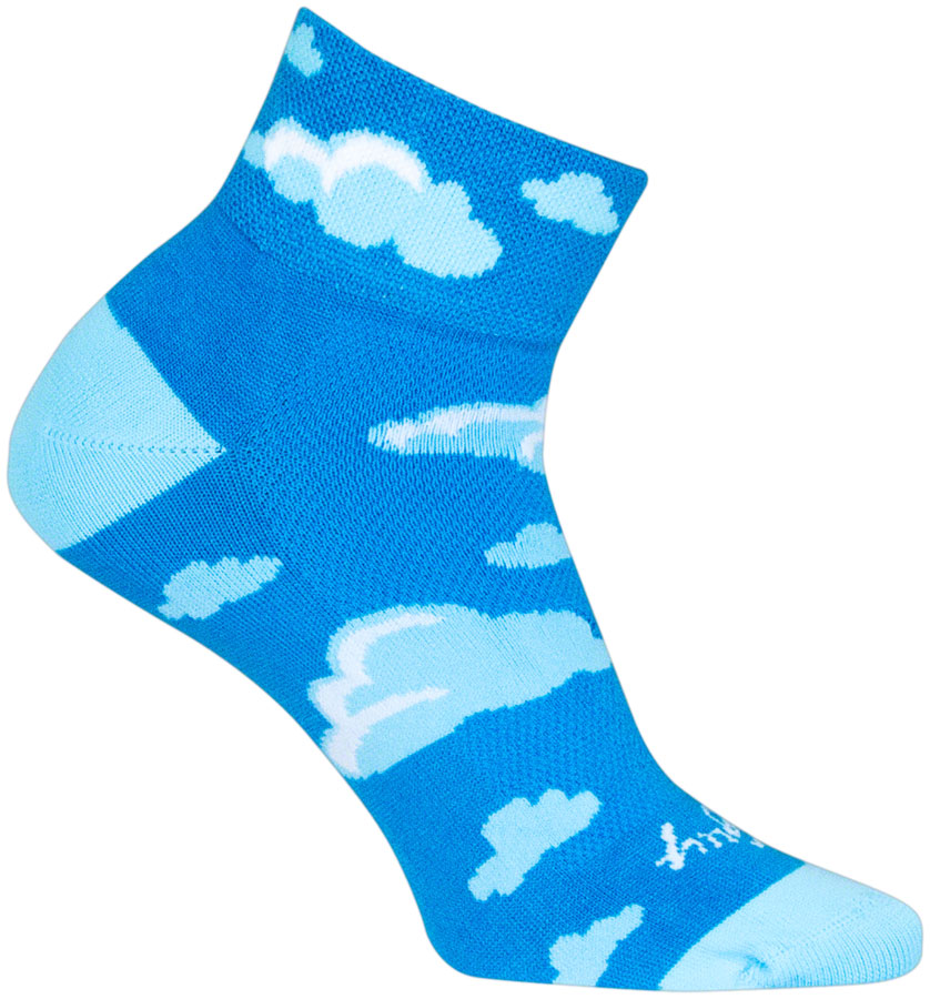 SockGuy Cloudy Classic Low Socks - 2 inch, Blue, Women's, Small/Medium