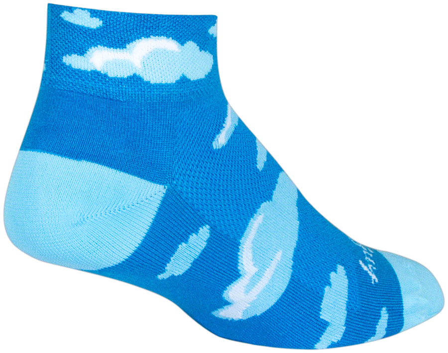 SockGuy Cloudy Classic Low Socks - 2 inch, Blue, Women's, Small/Medium