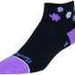 SockGuy Channel Air Daisy Classic Low Socks - 2 inch, Black/Purple, Women's, Small/Medium