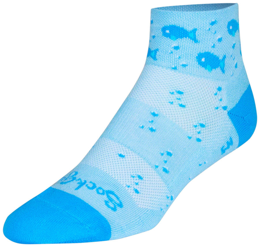 SockGuy Channel Air Fishy Classic Low Socks - 2 inch, Blue, Women's, Small/Medium