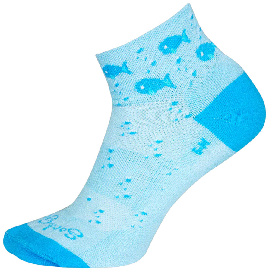 SockGuy Channel Air Fishy Classic Low Socks - 2 inch, Blue, Women's, Small/Medium