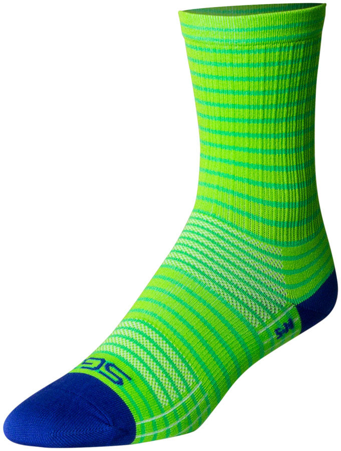 SockGuy Apple Stripes SGX Socks - 6 inch, Green, Large/X-Large